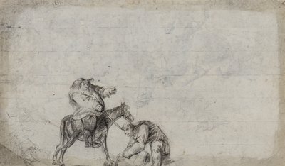 Studie im Zusammenhang mit Reisender angegriffen, möglicherweise Samuel Butlers Hudibras, ca. 1790 von Unbekannt Unbekannt